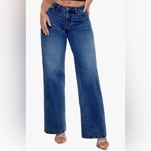 One so relaxed  Wide-Leg Womens Jeans - Blue